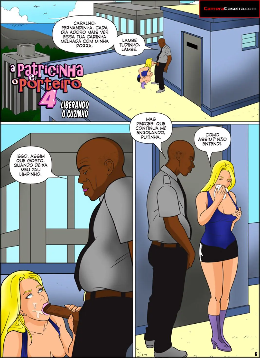 Negros Tarados e Dotados: A Patricinha e o Porteiro 4 [Câmera Caseira] -  Português - The Hentai