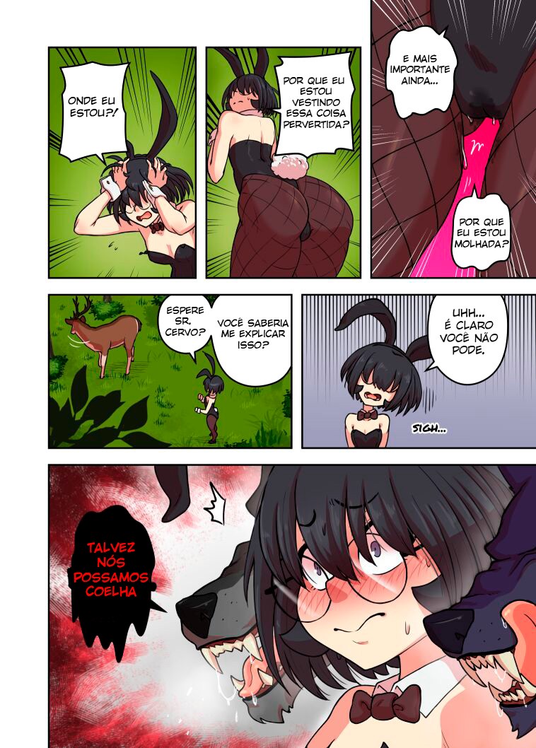 Bunny Alyn being chased by werewolves Hentai pt-br 03