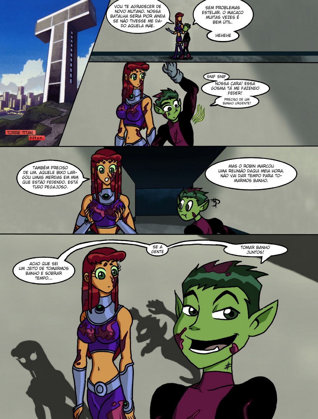 Starfire’s Shared Shower  Hentai pt-br 02