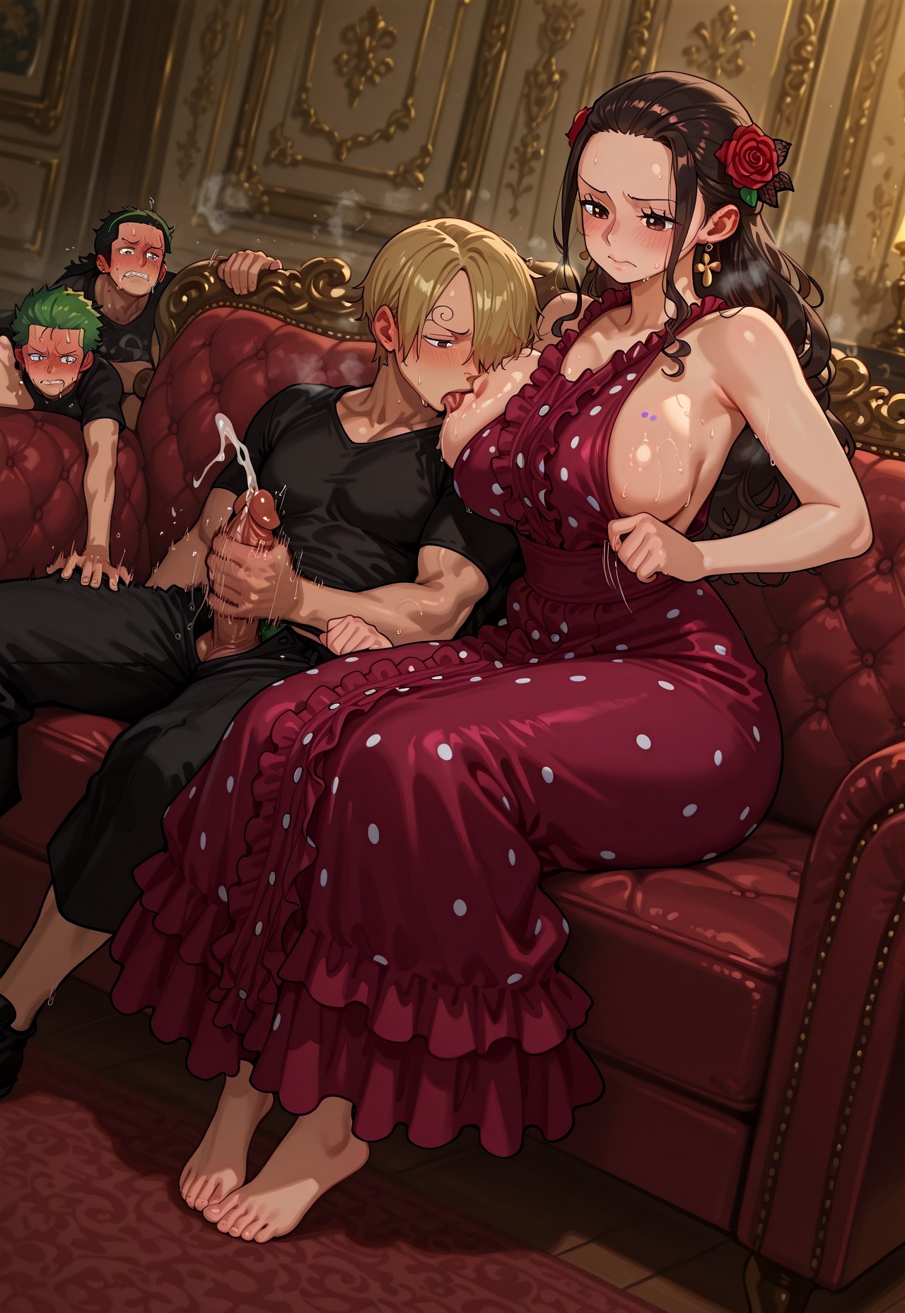 VIOLA DOUBLE HANDJOB POV: SANJI & ZORO CUMSHOTS Hentai pt-br 18