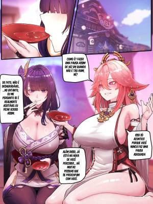 Teyvat Gravure Part 9: Raiden & Miko  Hentai pt-br 02