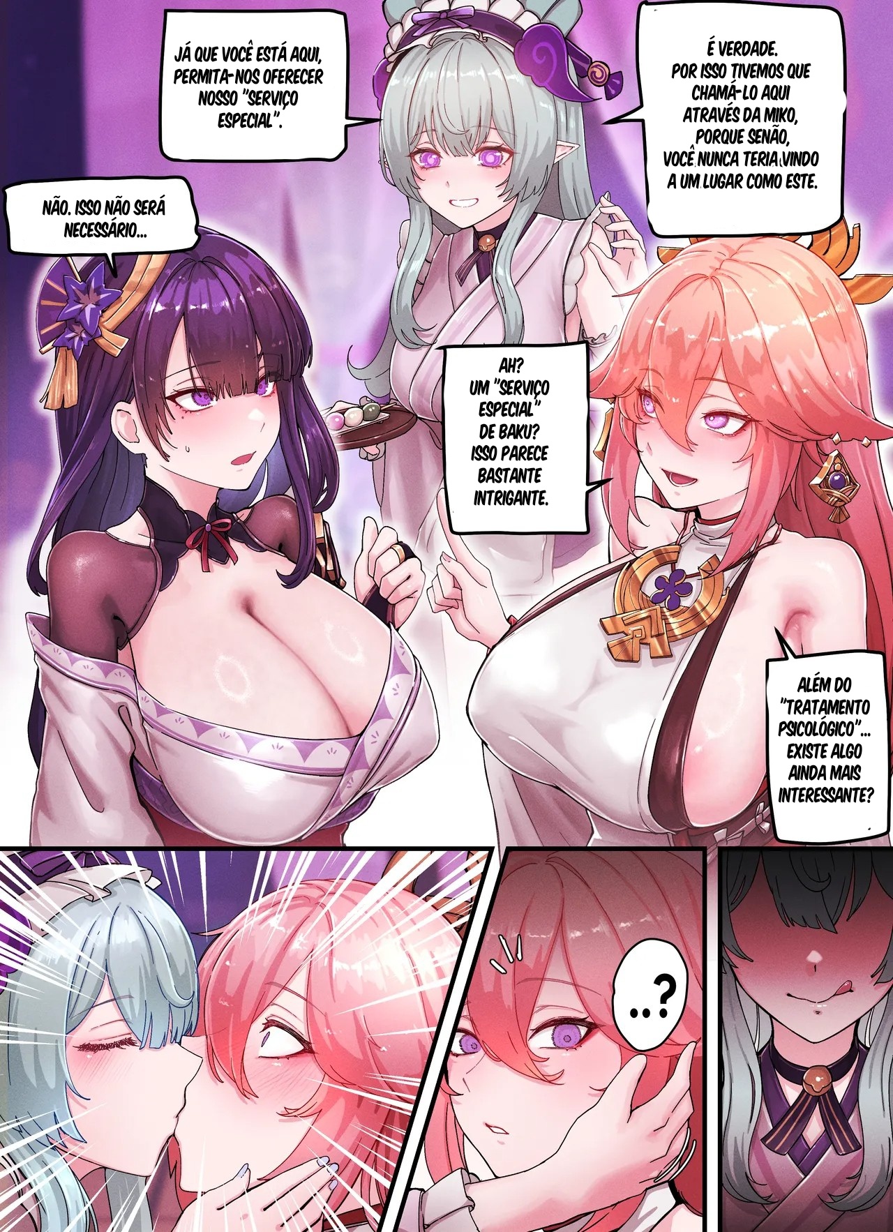 Teyvat Gravure Part 9: Raiden & Miko  Hentai pt-br 03