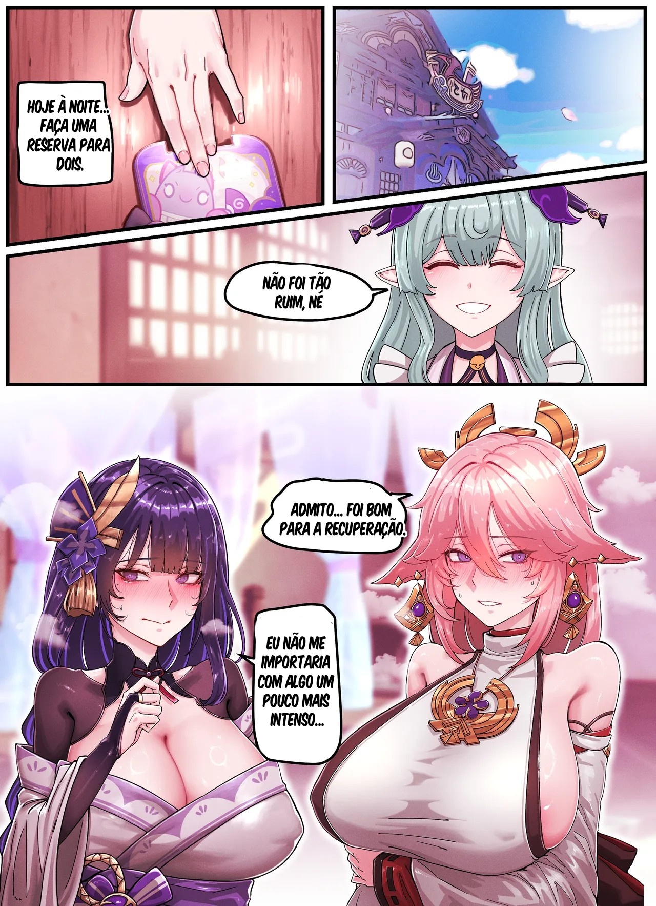 Teyvat Gravure Part 9: Raiden & Miko  Hentai pt-br 18